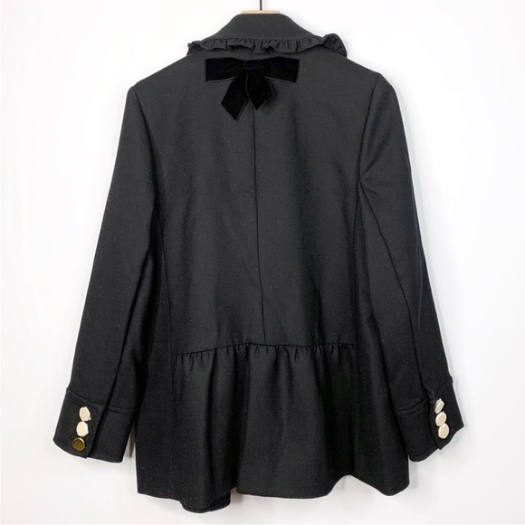 Kate Spade Broome Street ruffle velvet trim jacket - Picture 3 of 8